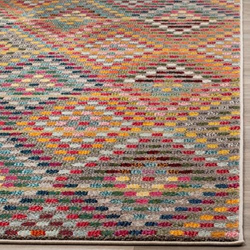 SAFAVIEH Monaco Collection Runner Rug - 2'2" x 12', Multi & Beige, Boho Diamond Design, Non-Shedding & Easy Care, Ideal for High Traffic Areas in Living Room, Bedroom (MNC204F)