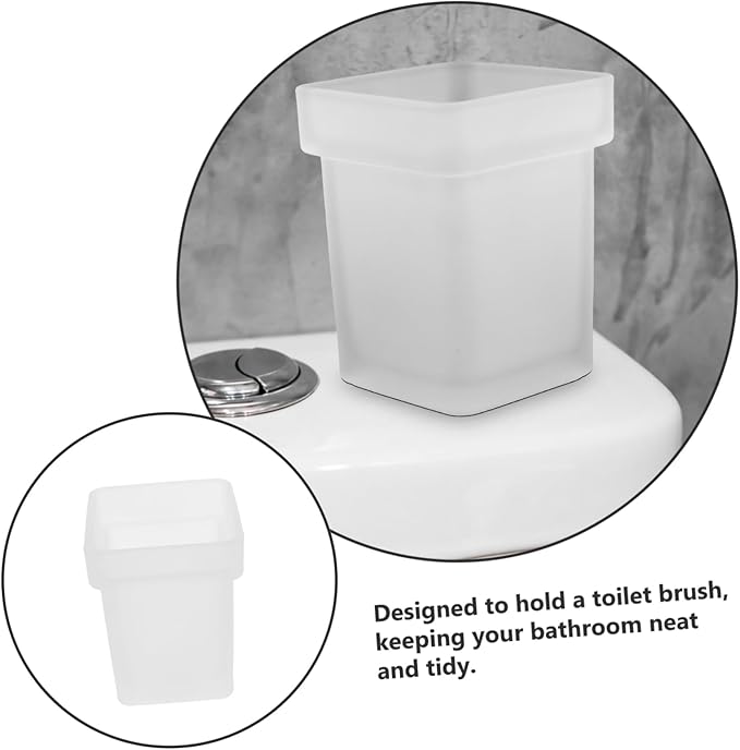 Heavy Duty Toilet Brush Holder Ceramic Brush Storage Cup Bathroom Scrubber Setting Small Storage Square Bowl