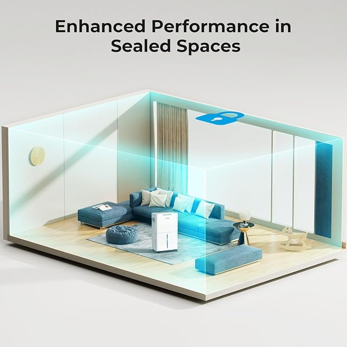 1500 Sq.ft Dehumidifier for Basement, SEAVON 21 Pint Dehumidifiers with Drain Hose for Home Large Room Bedroom Bathroom, Powerful Moisture Removal, Smart Humidity Control & Display, 24H Timer, 3 Mode