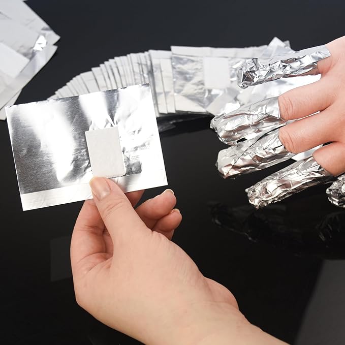 1000Pcs Nail Polish Remover Gel Nail Foil Wraps, Gel Nail Polish Wraps Removal Tool with Pre-attached Lint Free Cotton Pads