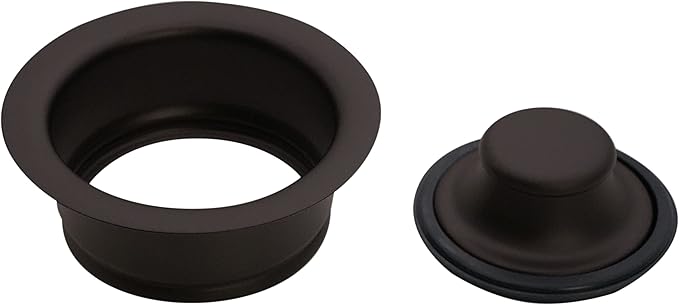 Westbrass D2165-12 Post Style Large Kitchen Basket Strainer with Waste Disposal Flange and Stopper, Oil Rubbed Bronze