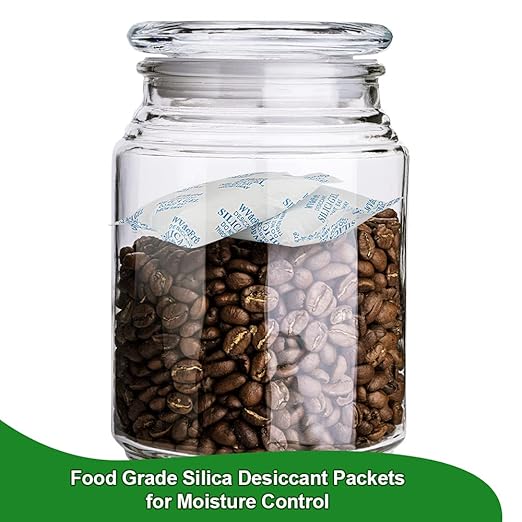 2 Gram(500Packs) Food Grade Moisture Absorber Silica Gel Desiccant Packets for Storage,Desiccant Beads Silica Gel Packs for Moisture Control