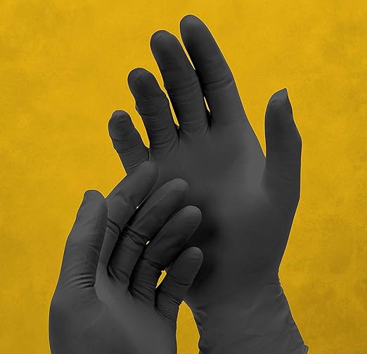 Adenna Dark Light 9 mil Nitrile Powder Free Exam Gloves (Black, X-Large), 100 Count (Pack of 2)