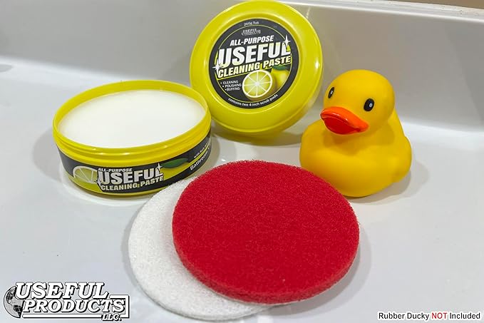Multipurpose Cleaner Paste and Power Scrubber Kit for Household Cleaning - Bathtub Cleaner - Toilet Brush Cleaning Products - Grout & Tile Cleaner - Hard Water Stain Remover - Bathroom Cleaning Tools