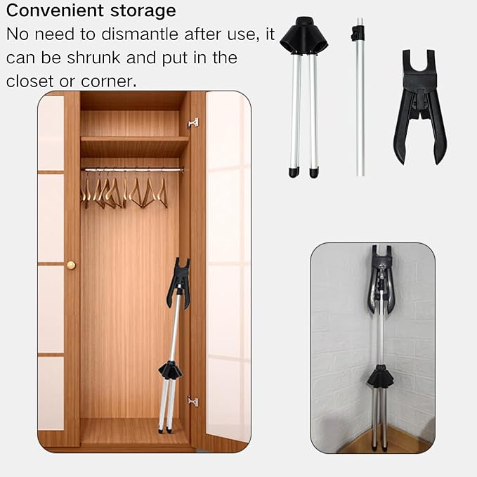 Garment Steamer Rack, 63 Inch Stand Up Steamer with Ironing Board & 5 Dust Bags, Foldable Clothes Steamer Stand Hanger for Travel Home