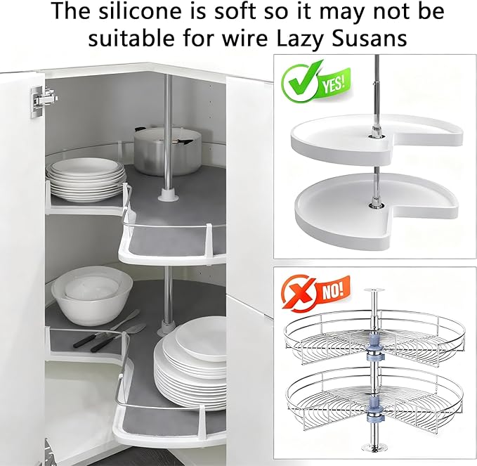 Lazy Susan Turntable Organizer - 32 Inch Rotating Tray for Kitchen Cabinet, Dining Table, Countertop