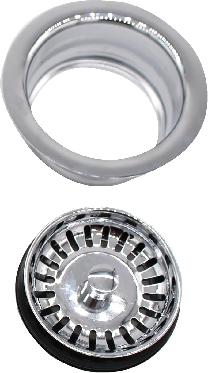 Westbrass D2089SEV-26 3-1/2" Kitchen Sink Waste Disposal Drain Flange and Basket Strainer, Polished Chrome
