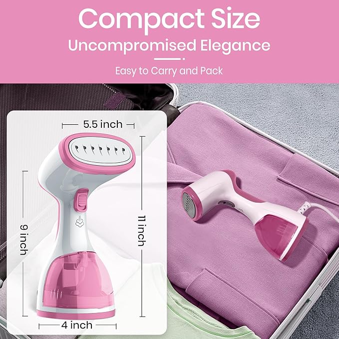 Steamer for Clothes 1500W,30S Fast Heat Plancha a Vapor Para Ropa, 260ML Water Tank Clothing Garment Fabric Iron Travel Steamer Handheld Portable for Wrinkles