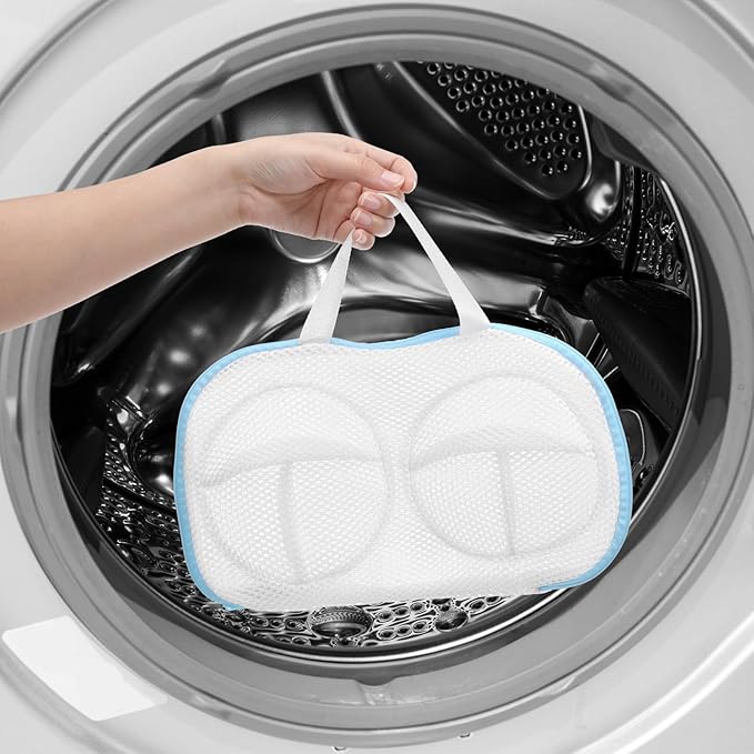 TIESOME 2 Pcs Bra Washing Bags for Laundry, Bag to Wash Bras in Washing Machine with Zipper, Reusable Bra Laundry Protector for Delicates, 28x19.5cm Polyester Mesh