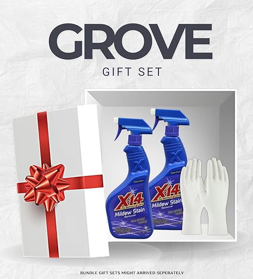2x Malco X-14 Stain Remover 1 qt Bundle with Cleaning Gloves for Bathroom, Kitchen, and Hard Surface Stain Removal โ Gift Set (3 Items)