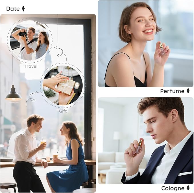 Segbeauty 20pcs 0.1oz Mini Perfume Bottle Travel, Glass Perfume Atomizer Travel Cologne Sprayer, 3ml Cologne Refillable Spray Bottle with Refill kit, Bulk Fine Mist Small Atomizer Sprayer with Pump
