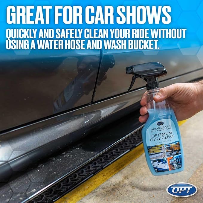 Optimum Opti-Clean Waterless Wash and Protect - Ready to Use Waterless Car Cleaning Spray and Polymer Protection (17 oz)