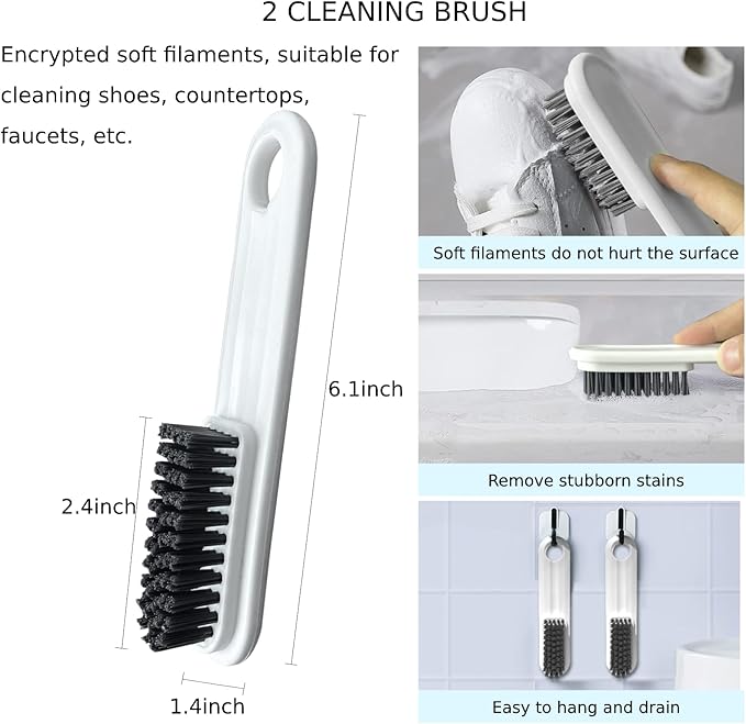 Toilet Brush, 2 Pack Toilet Bowl Brush and Holder with Ventilated Holder, Bathroom Accessories Toilet Bowl Cleaners with Silicone Bristles, Cleaning Supplies Toilet Cleaner Brush for Deep Cleaning