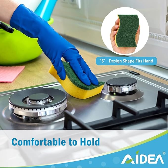 AIDEA Magic Sponges Cleaning Eraser, and Heavy Duty Scrub Sponge,Cleaning Scrub Sponge, Stink-Free Sponge