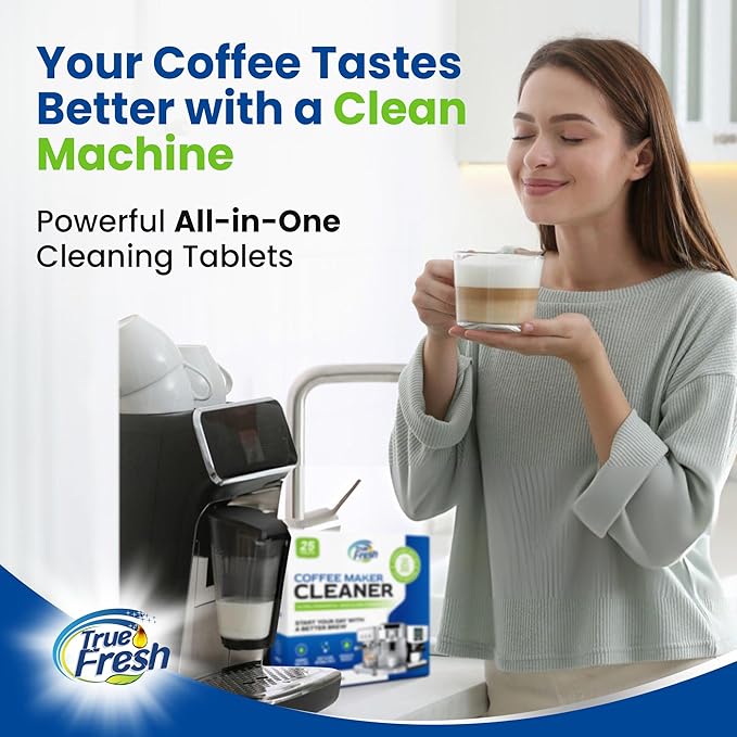 Coffee Machine Descaler Tablets 25 Count - Compatible With Keurig, Nespresso, Philips, Ninja, Delonghi, Miele, Breville & More - Coffee Maker Cleaner Tablets with 1 Year Supply