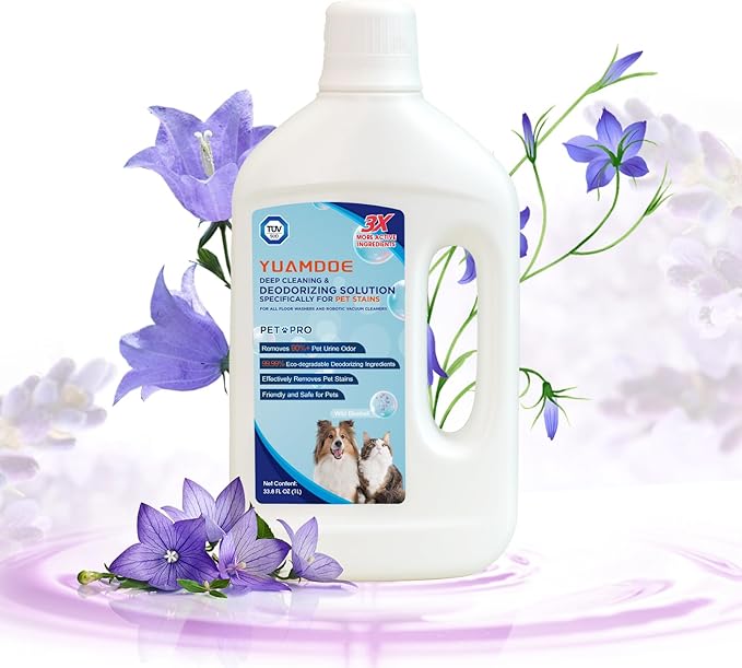 Deep Cleaning & Deodorizing Solution, TÜV Rheinland Certification, Pet Friendly, Compatible with Floor Washers&Robotic Vacuum Cleaners, Ecovacs, Tineco, Roborock, Dreame, Eufy, iRobot