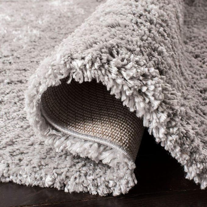 SAFAVIEH Fontana Shag Collection Area Rug - 10' x 14', Grey, Solid Design, Non-Shedding & Easy Care, 2-inch Thick Ideal for High Traffic Areas in Living Room, Bedroom (FNT800F)