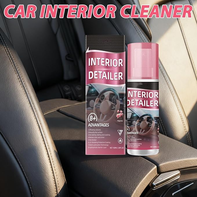 2PCS Polishing Cleaner Car Interior, 2026 Car Interior Cleaner Spray, 100ml Multi-Surface Car Interior Detailing Cleaner Suitable for Cleaning Rubber, Plastic, and Leather Surfaces Inside Vehicles
