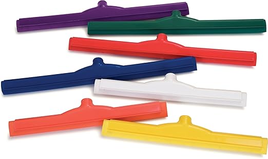 SPARTA 4156704 Plastic Floor Squeegee, Shower Squeegee With Double Foam For Window, Glass, Shower Door, Floor, Windshield, 18 Inches, Yellow, (Pack of 6)