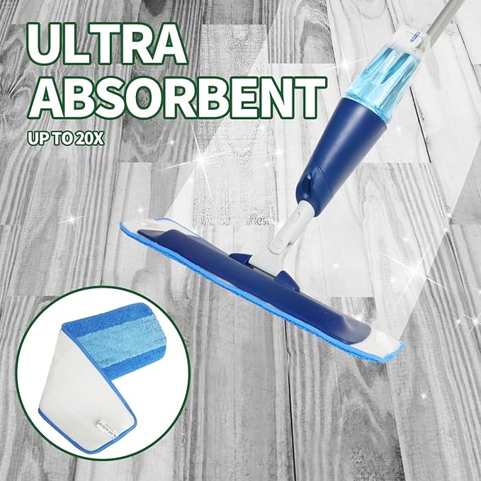 12 Pack Microfiber Cleaning Pads, Reusable Microfiber Mop Pads for 18 Inch Mop, Hardwood Floor Replacement Cleaning Mop Pads, Machine Washes