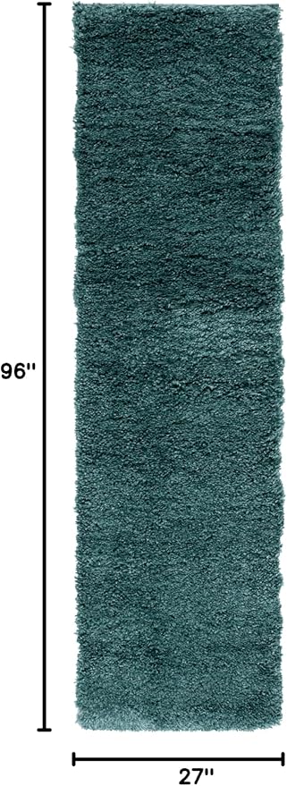 SAFAVIEH Fontana Shag 800 Collection Runner Rug - 8' Runner, Dark Green, Shag & Flokati Design, Ideal for High Traffic Areas in Hallway, Bathroom & Kitchen (FNT800Y-28)
