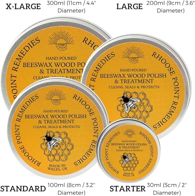 Beeswax Furniture Polish & Conditioner for Wood (Orange 3.4 Fl Oz) Enhances the Natural Beauty of Oak Pine Beech & More Seals & Protects for a Perfect Finish Bees Wax Polish Protects & Enhances