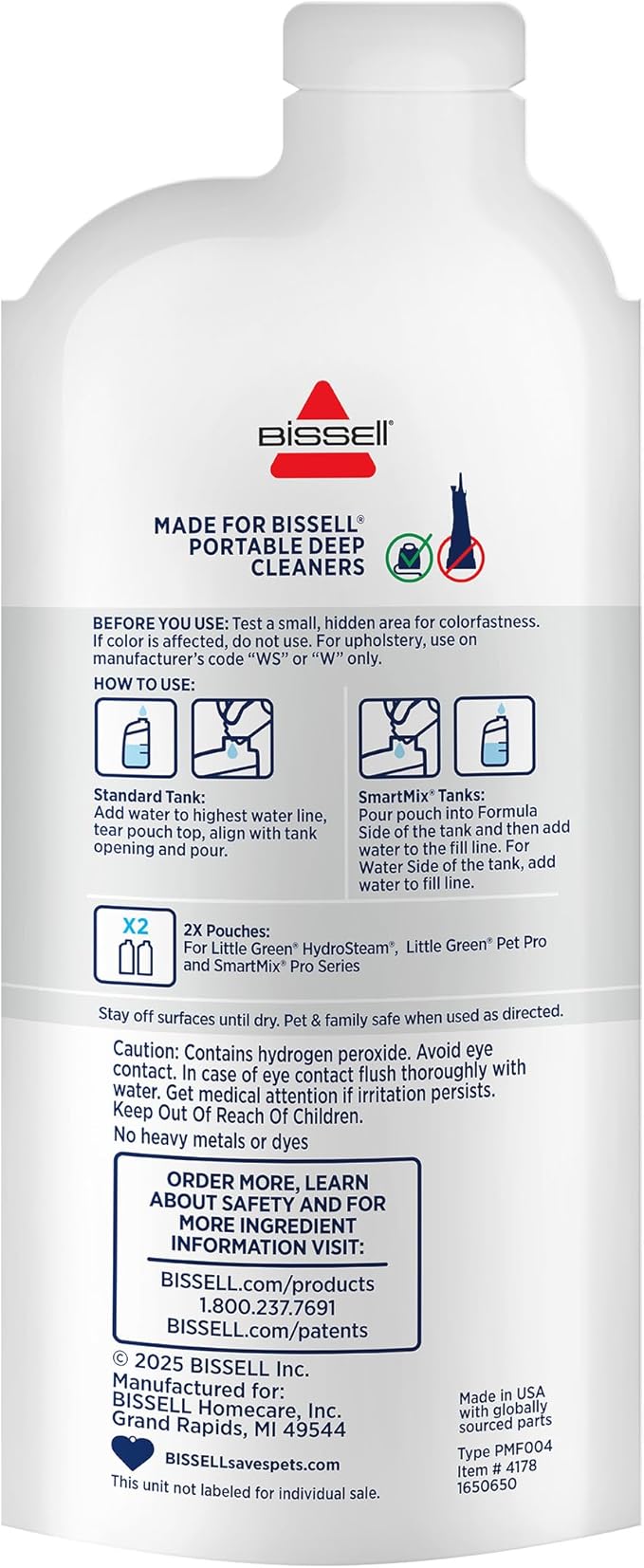 NEW BISSELL Little Green Pro Oxy Spot & Stain Super Concentrate Cleaning Formula for Portable Deep Cleaners, 6 Super Concentrate Pouches