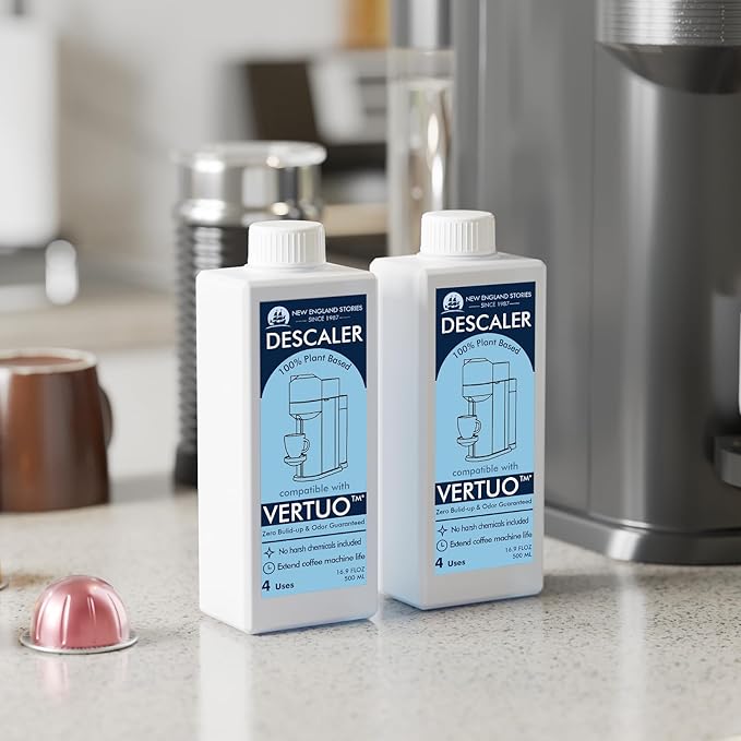Nespresso Compatible Descaling Solution, 2 Years 8 Total Uses Descaling Kit. Effectively Remove Limescale & Mineral Build-Up. Restore Your Machine's Performance and Extend Lifespan for Perfect Coffee