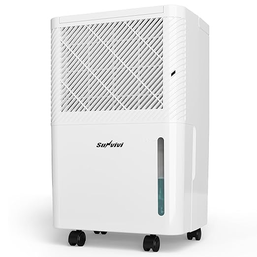 25 Pint Dehumidifier with Drain Hose: for Whole Home & Large Rooms up to 1500 Sq.Ft, 71OZ Tank, Auto Shut Off, 24H Timer, Ideal for Basement, Bedroom, Garage, RV, White