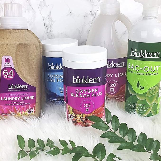 Biokleen Bac-Out Stain+Odor Remover, Destroys Stains & Odors Safely, for Pet Urine, Laundry, Diapers, Wine, Carpets, & More, Eco-Friendly, Non-Toxic, Plant-Based, 32 Ounces
