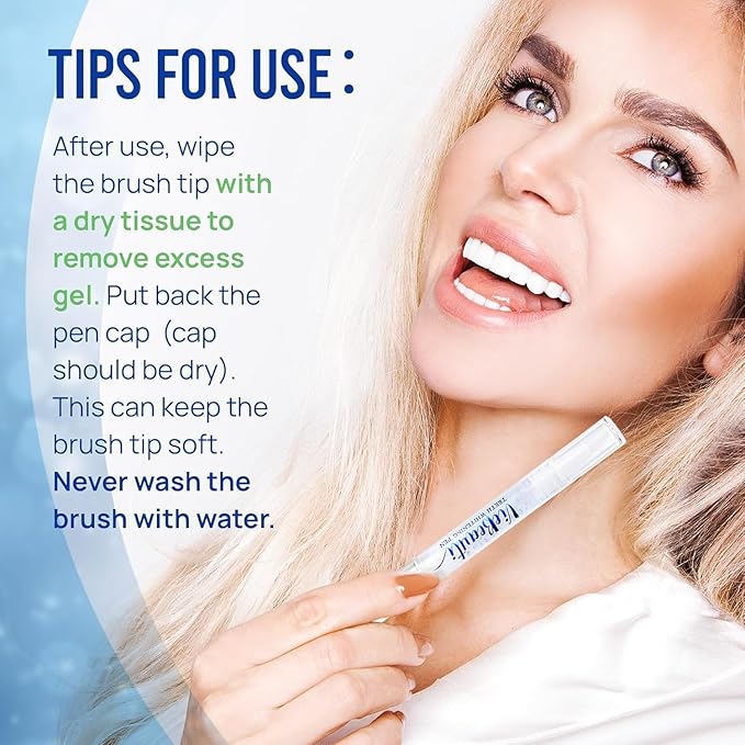 Viebeauti Teeth Whitening Pen Gel: Tooth Whitener with Carbamide Peroxide for Sensitive Teeth - Professional Dental Stain Remover for an Instant Bright Smile 0.05 Fl Oz