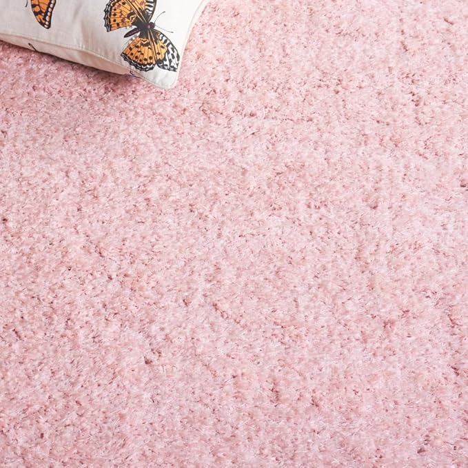 SAFAVIEH Lindsay Shag Collection Area Rug - 9' x 12', Pink, Contemporary Design, Ideal for High Traffic Areas in Living Room, Bedroom & Dining Room (LNS560U-9)