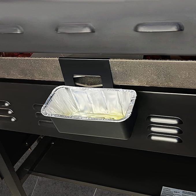 GARNETIN Griddle Grease Catcher with 10 Pack Disposable Aluminum Foil Grease Cup Liners for Blackstone Griddle Accessories Griddle Drip Pans Grease Trap for Blackstone 17 22 28 36 inch