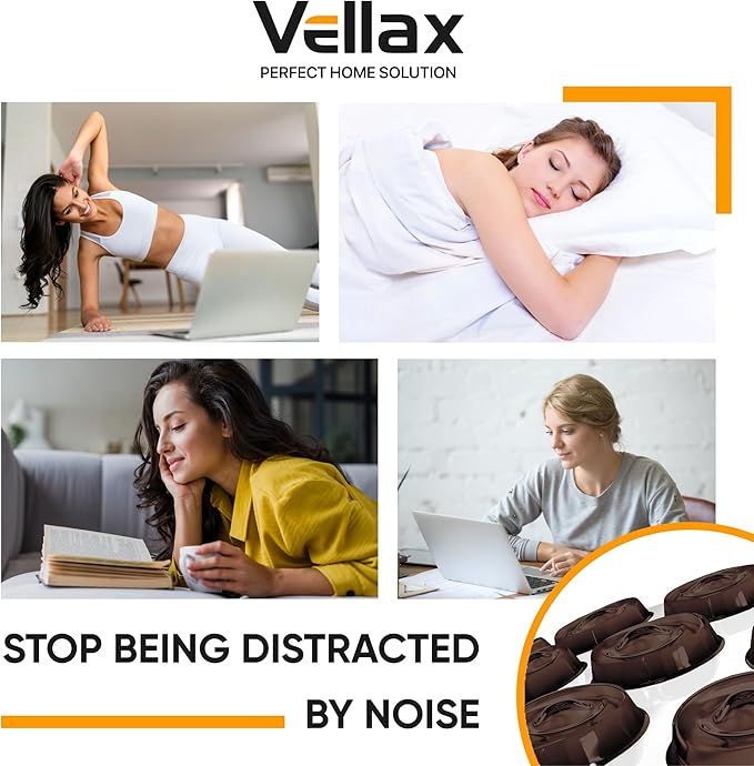 128 Self Adhesive Cabinet Door Bumpers โ Sticky Brown Silicone Rubber Pads for Furniture Drawers, Kitchen Cabinets, Decor, Wall Protection โ Vellax