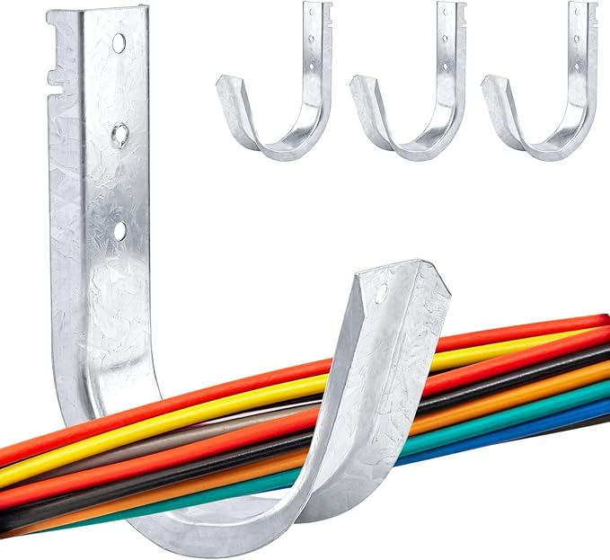 SIHAI 10-Packs 4” Inch J-Hooks, UL Certified Heavy-Duty Cable Support Hooks for Hanging CAT6/6A, Fiber Cable Management and Low Voltage Wiring