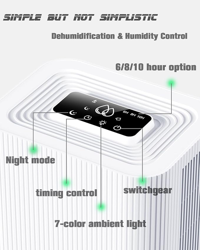Portable Dehumidifier for Small Room, Bathroom & Closet | 91 OZ Tank | Compact Quiet Dehumidifier for RV, Bedroom (No Basements) | Auto Shut-Off White