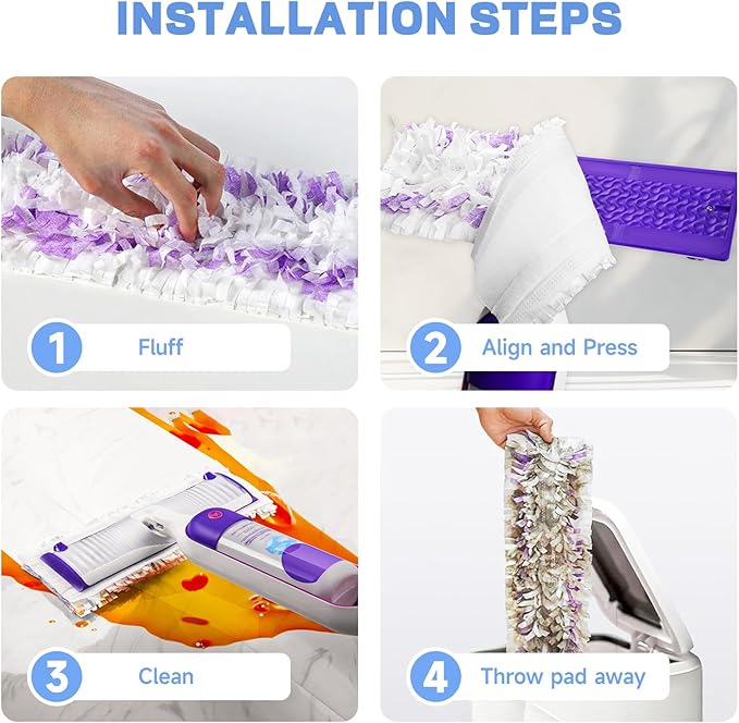 11 Pack Disposable Power Mop Pads Refills for Swiffer Power Mop Pads, 5X Cleaning & Unscented 14-Layer Thickened Multi-Surface Replacement Mopping Refills Pads for Floor Surface Cleaning