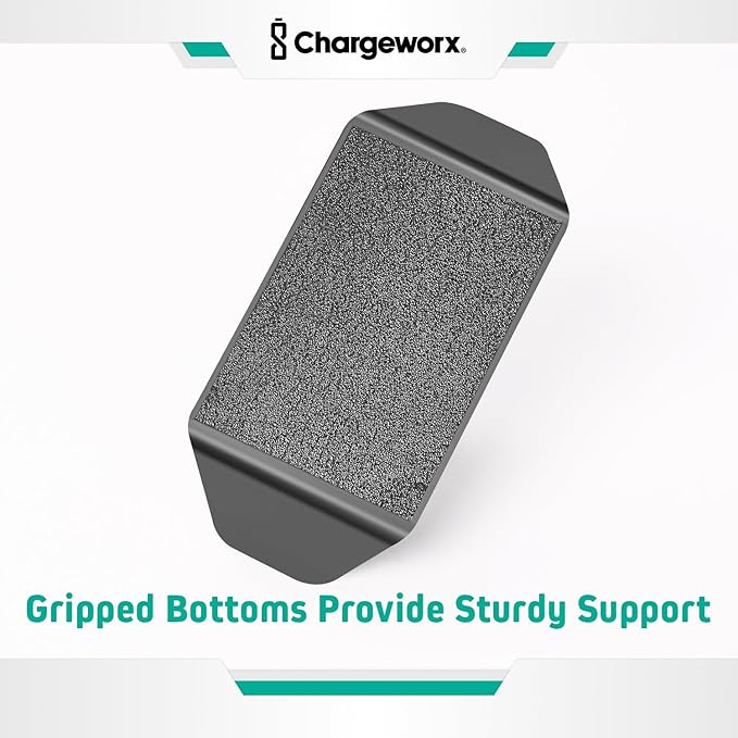CHARGEWORX Magnetic Cable Organizer – 4 Pack - Weighted Non-Adhesive Cord Holder with 3 Magnetic Clips for USB-C, Lightning & MagSafe Cables – Desk, Office & Nightstand Cable Management