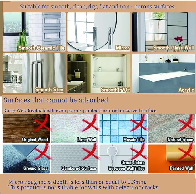No Drill Bathroom Organizer with Strong Suction Cups, Heavy Duty Shower Organizer Holds 10lbs, Bathroom Shelf for Shampoo, Soap, Razor, Toothbrush (transparent gray 2pcs)