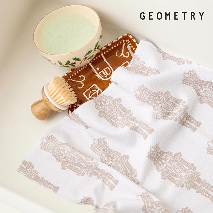 GEOMETRY Christmas Kitchen Towels - Quick Dry Microfiber Cloth Dish Towels for Kitchen Drying - Premium Quick Dry Towel - Clara Tea Towel