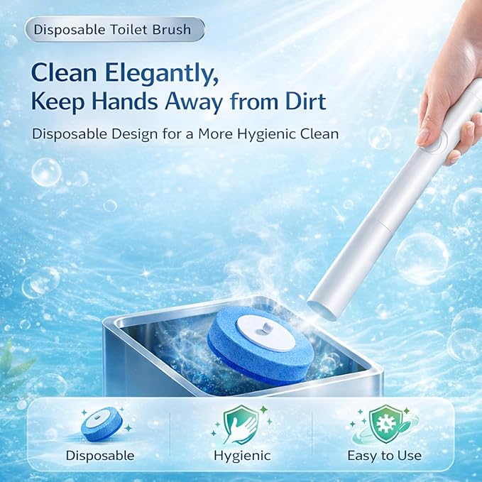 Count Disposable Toilet Brush Heads, Toilet Bowl Wand Refills, Replacement Heads for Toilet and Bathroom Cleaning, Not Compatible with Electric Toilet Brushes(40PCS)