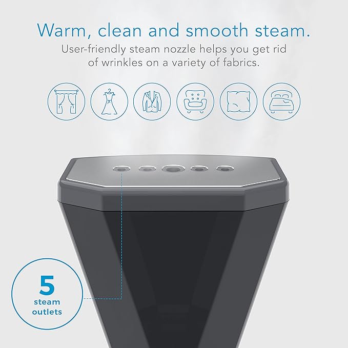 Steamfast VALET Handheld Garment Steamer, Chemical-Free, Removable Tank, Quick Heat-Up Time, Travel Friendly, White