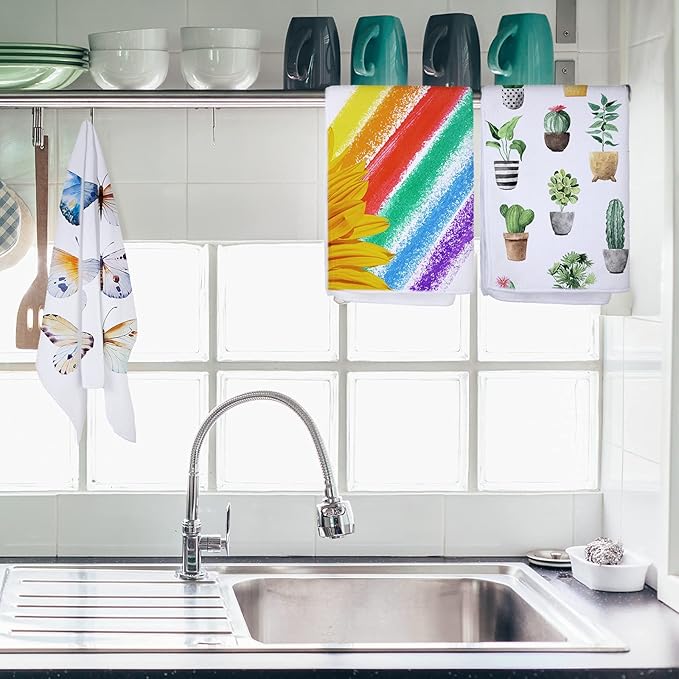 Patelai Sublimation Dishtowel Absorbent Multi Purpose Kitchen Dish Towels Blank DIY Dishcloth Bathroom Towel for Fall Christmas Kitchen Home Decor,16 x 24 Inch(10 Pieces)