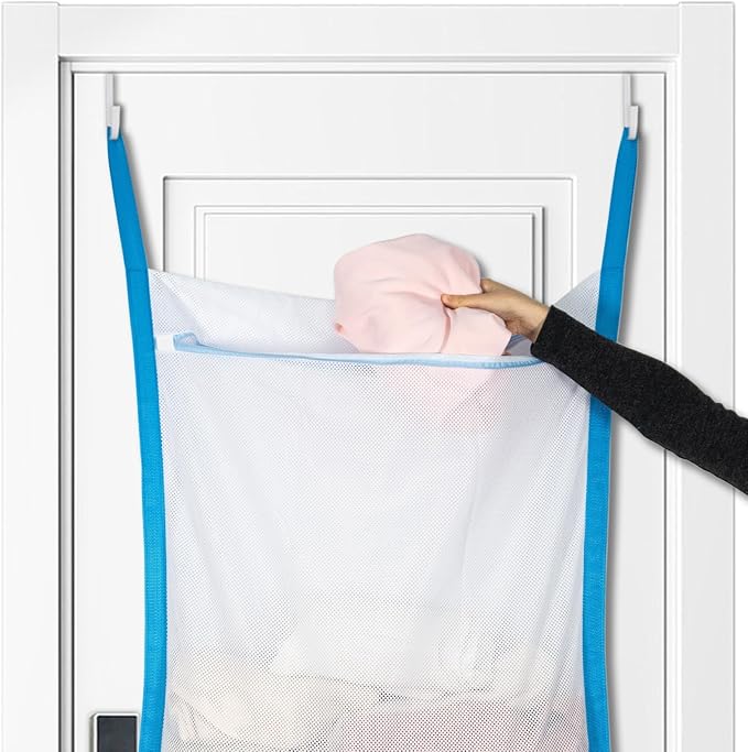 Over Door Large Mesh Laundry Hamper Bag, Washable Laundry Basket for Bedroom/Dorm/Bathroom