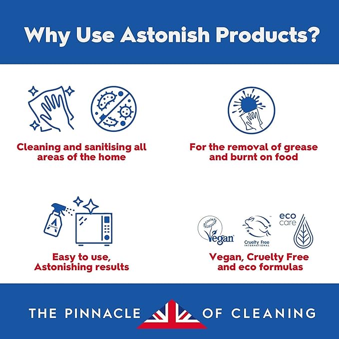 Astonish Multi Purpose Cleaning Spray With The Added Power Of Bleach - All Purpose Cleaning Solution Removes Heavy Duty Stains & Hygienically Cleans Bathrooms & Kitchen Surfaces, 750ml Spray Bottle