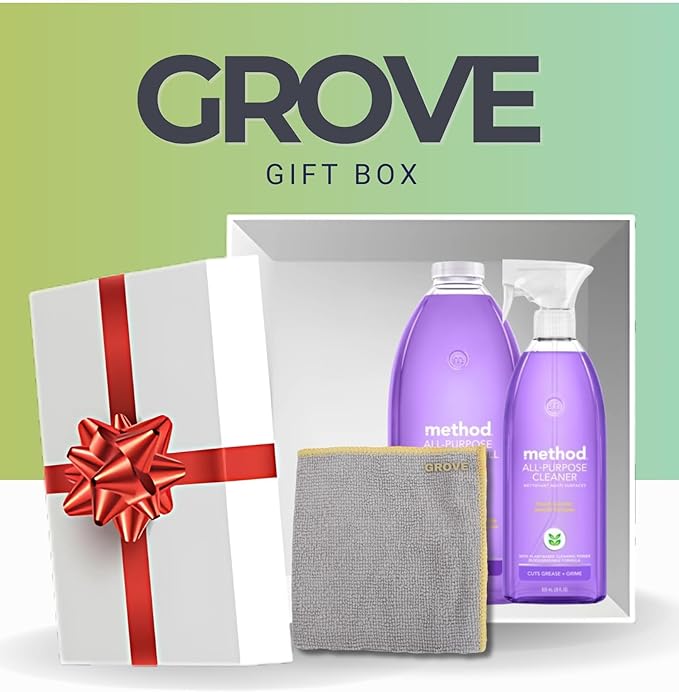Method French Lavender Scent All Purpose Cleaner Spray 28 oz + 68 oz Refill Bundle with Microfiber Cloth - Multi Surface Cleaner Spray - Plant-Based Cleaning Power - Biodegradable Formula - (3 Items)