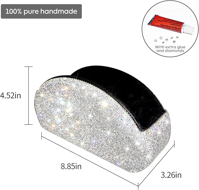 KEYPOWER Bling Rhinestone Makeup Cosmetic Jewelry Organizers Drawer & Remote control Holder(White)