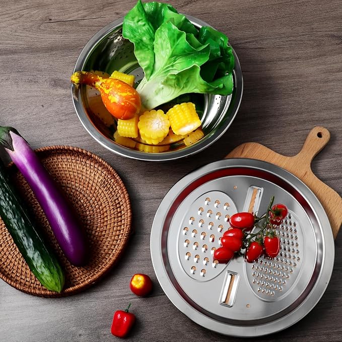 PRETYZOOM Multifunctional Draining Basket Kitchen Colander for Vegetable Fruit Salad Stainless Steel Basin Strainer