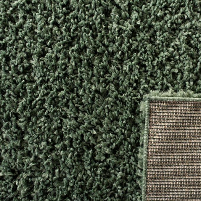 SAFAVIEH August Shag Collection Runner Rug - 2' x 11', Green, Solid Design, Non-Shedding & Easy Care, 1.5-inch Thick Ideal for High Traffic Areas in Living Room, Bedroom (AUG200Y)