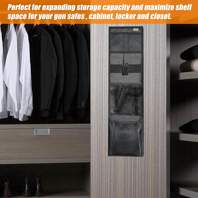 Gun Safe Door Organizer, Storage Accessories for Cabinet, Closet - Easy to Install